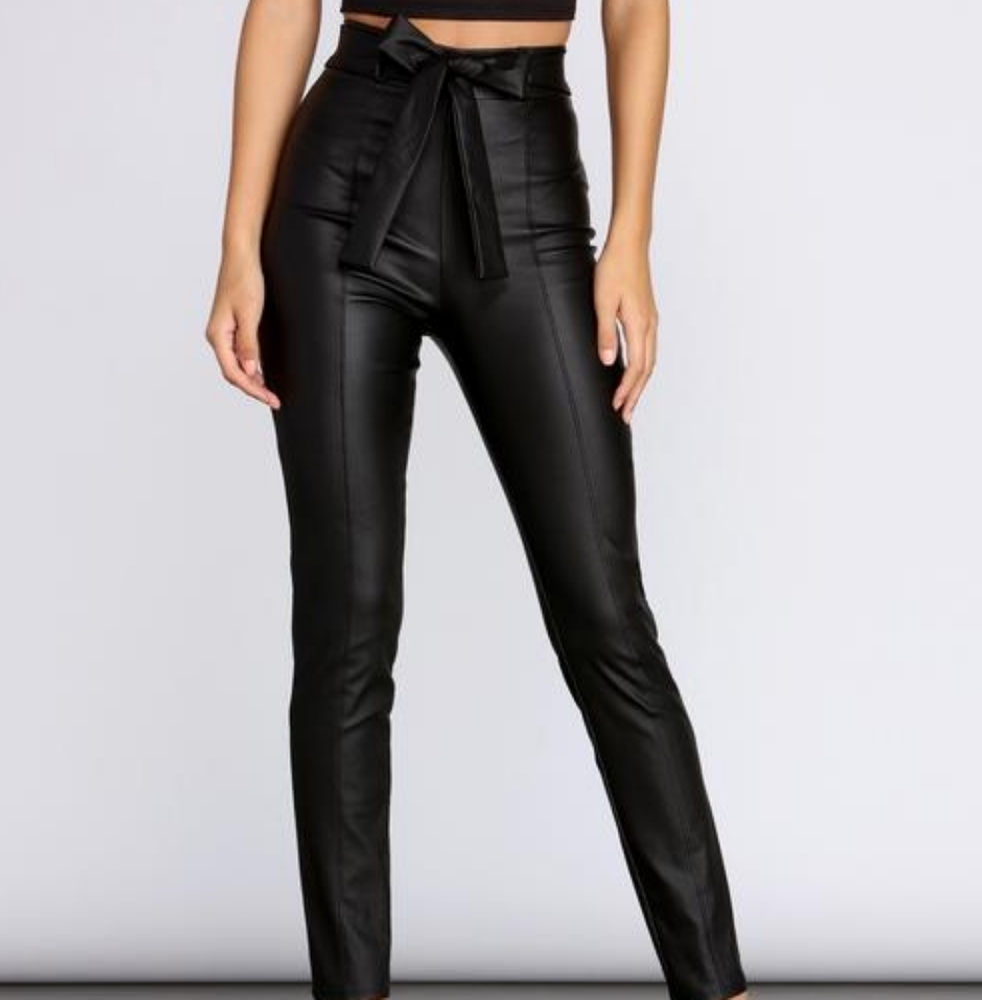 Faux leather pants